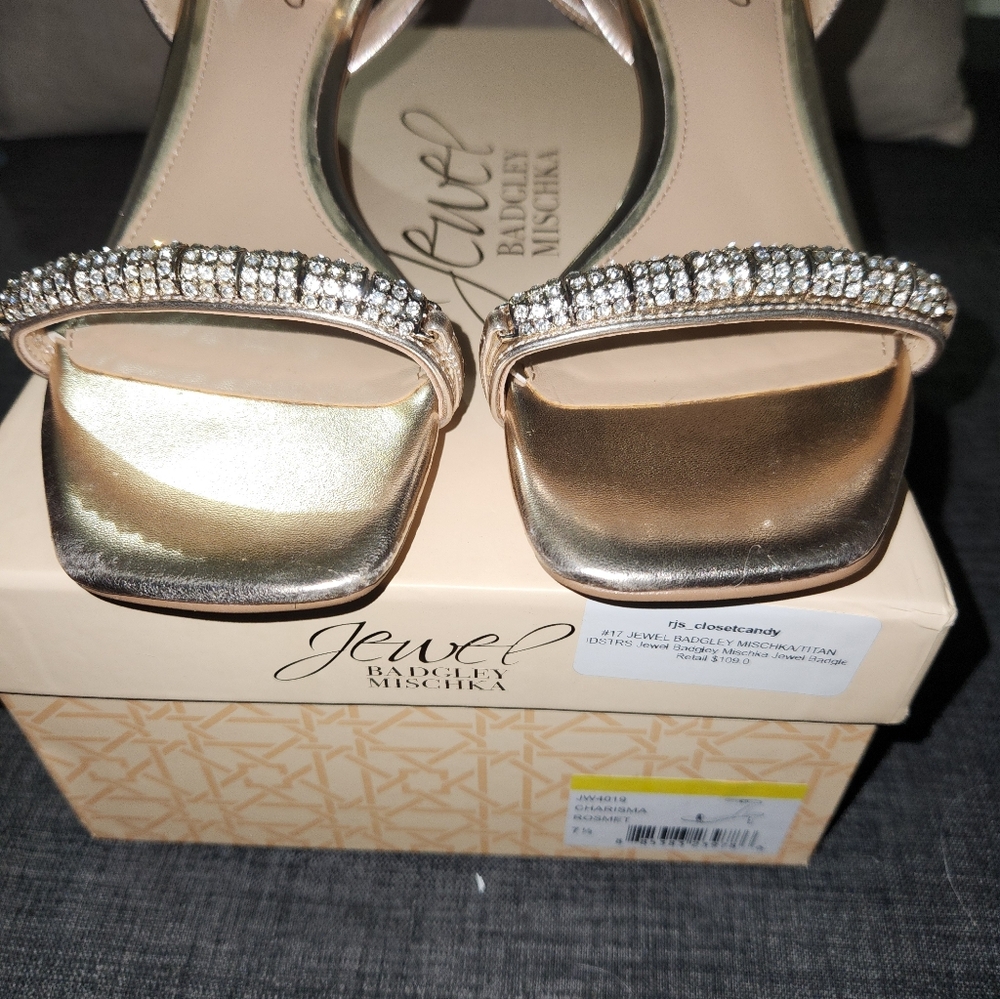 NIB Jewel Badgley Mischka Titan Embellished Kitten Heels - Size 7.5 - Picture 2 of 6